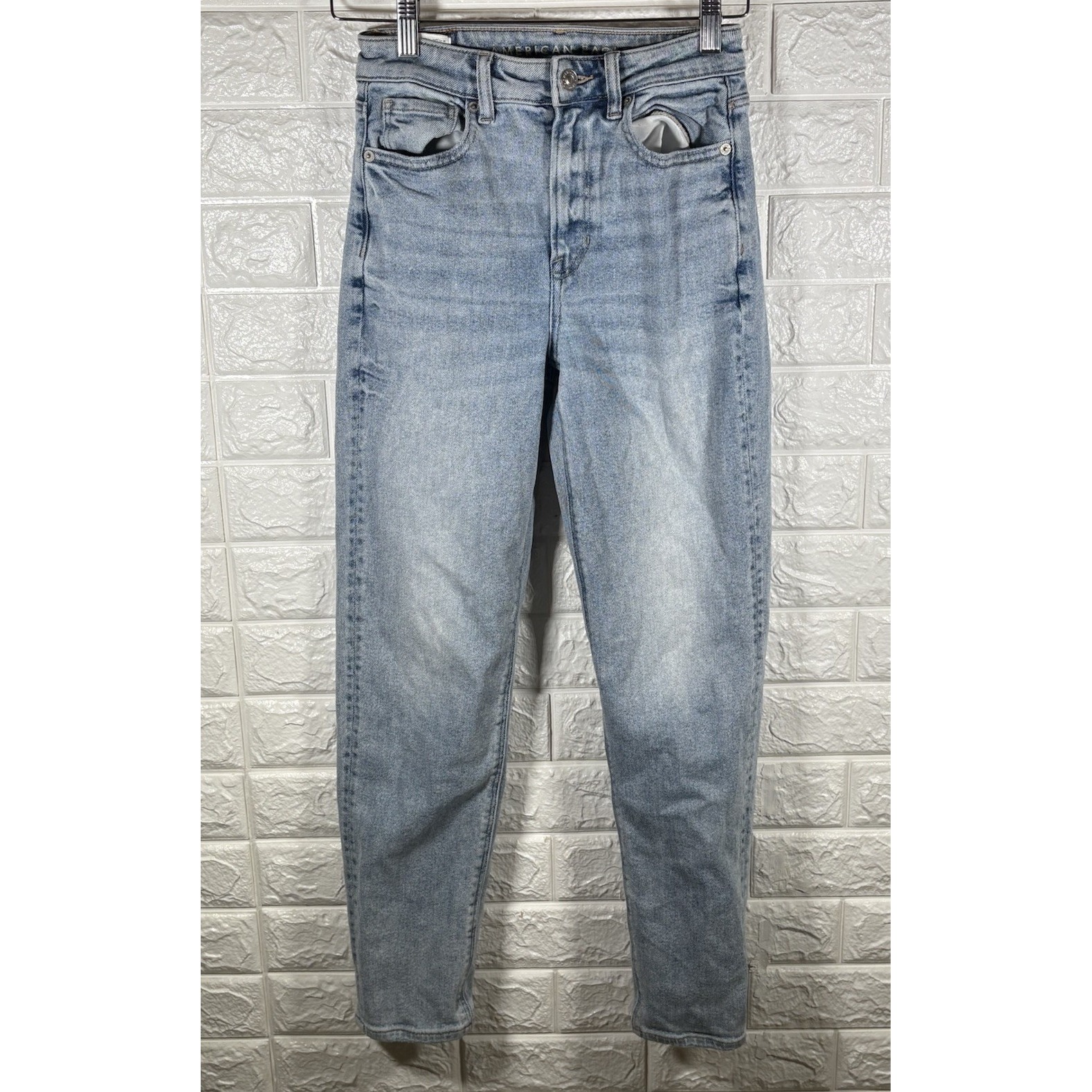 American Eagle Womens Jeans Size 00 Regular Stretch Mom Straight Jean